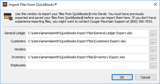 Import Files from QuickBooks